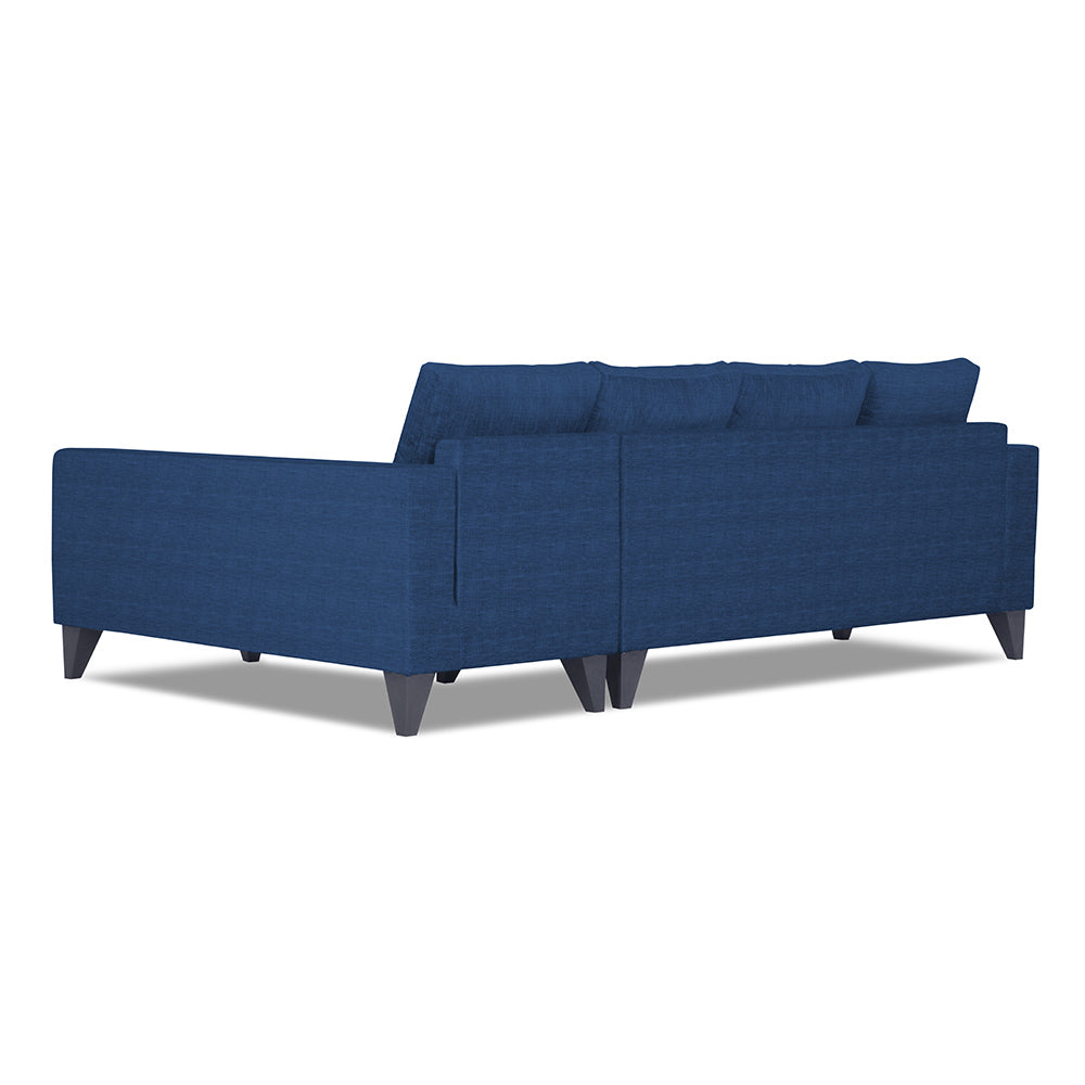 Adorn India Beetle Plus Bricks L Shape 6 Seater Sofa Set (Right Hand Side) (Blue) (3 Year Warranty)