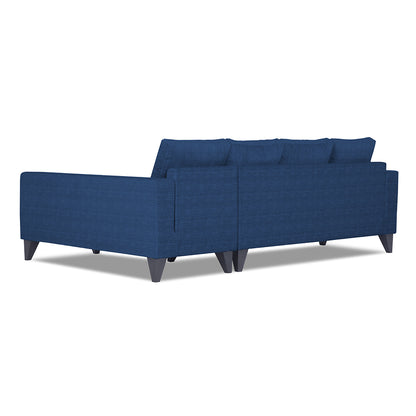 Adorn India Beetle Plus Bricks L Shape 6 Seater Sofa Set (Right Hand Side) (Blue) (3 Year Warranty)