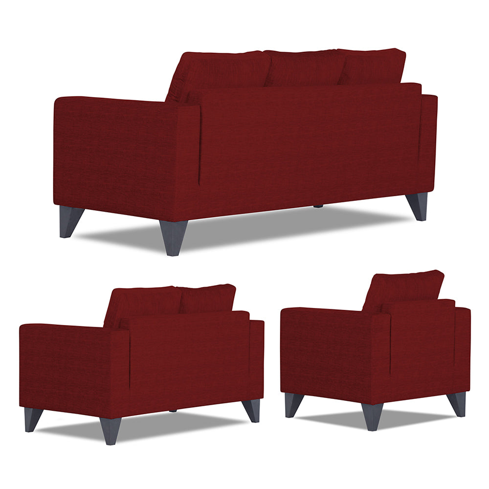 Adorn India Hallton Plain 3+2+1 6 Seater Sofa Set (Maroon) (3 Year Warranty)