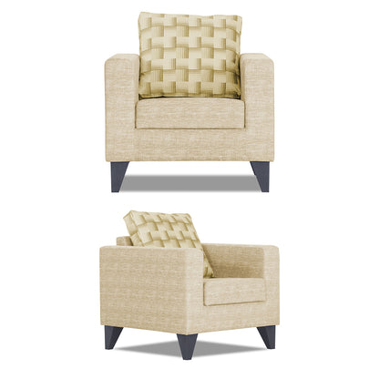 Adorn India Straight line Plus Bricks 3+2+1 6 Seater Sofa Set (Beige) (3 Year Warranty)