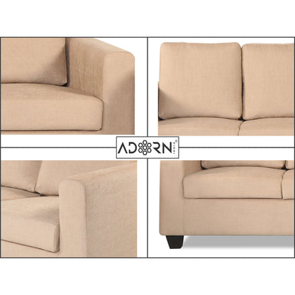 Adorn India Russell 3 Seater Sofa (Beige, Wood)