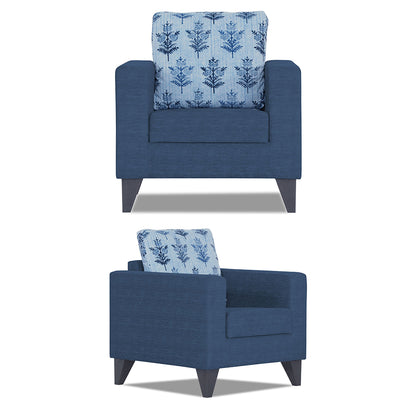 Adorn India Straight line Plus Leaf 3+2+1 6 Seater Sofa Set (Blue) (3 Year Warranty)
