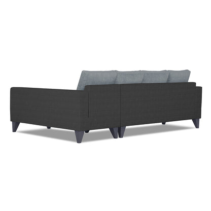 Adorn India Beetle Plus Blossom L Shape 6 Seater Sofa Set (Right Hand Side)(Black & Grey) (3 Year Warranty)