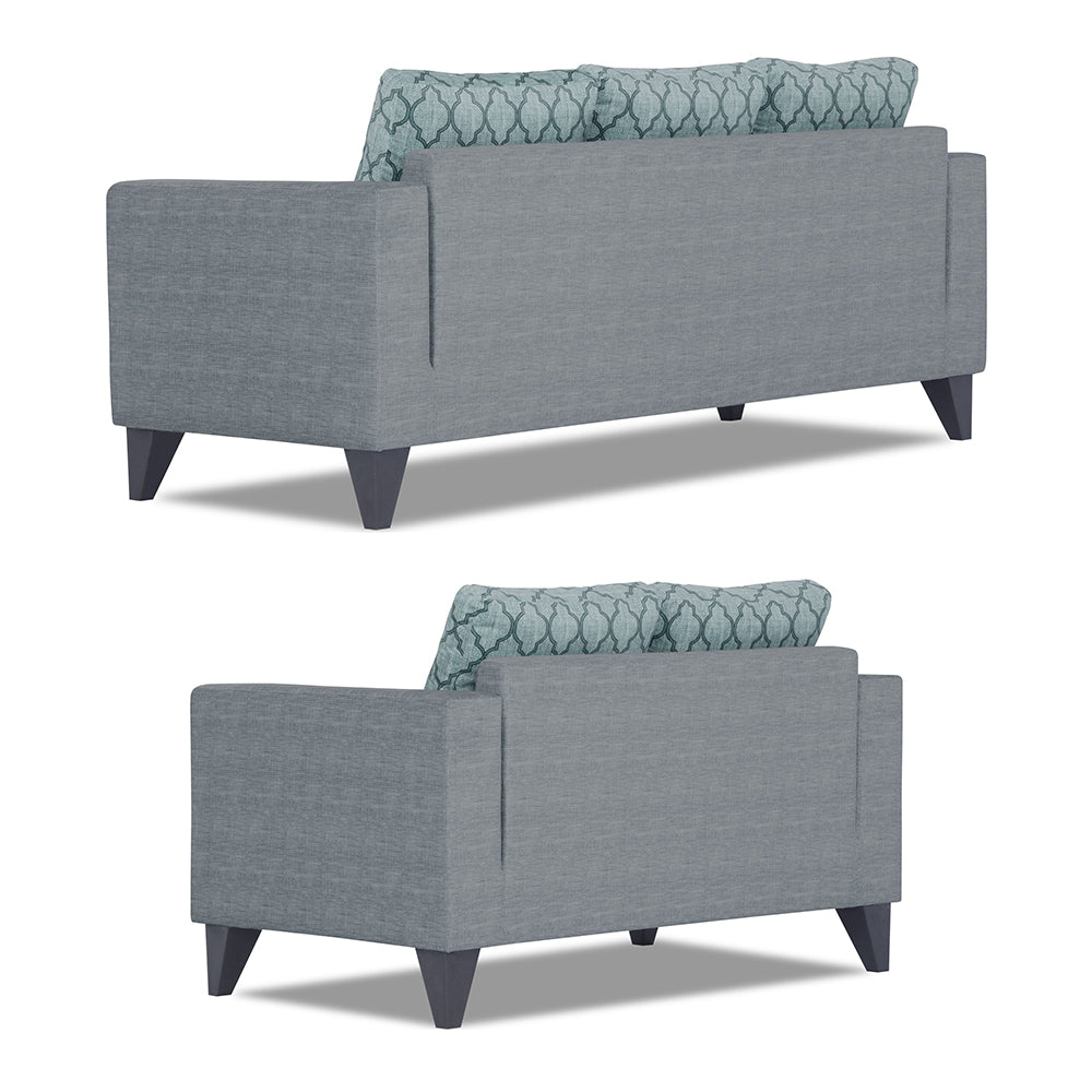 Adorn India Straight line Plus Blossom 3+2 5 Seater Sofa Set (Grey) (3 Year Warranty)