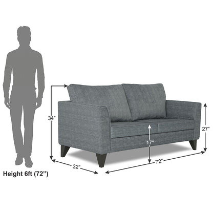 Adorn India Enzo Decent 3 Seater Sofa (Grey)