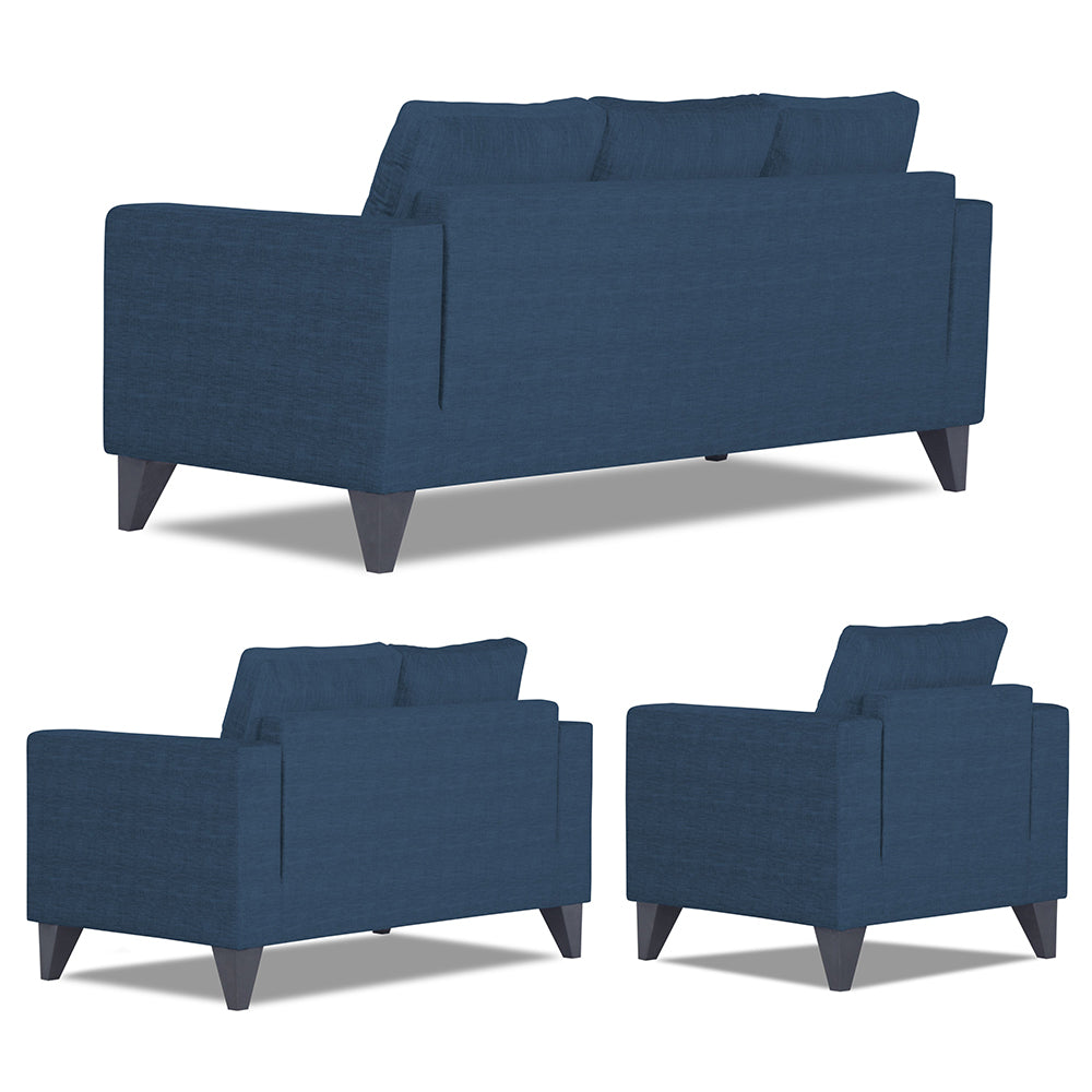 Adorn India Hallton Plain 3+2+1 6 Seater Sofa Set (Blue) (3 Year Warranty)