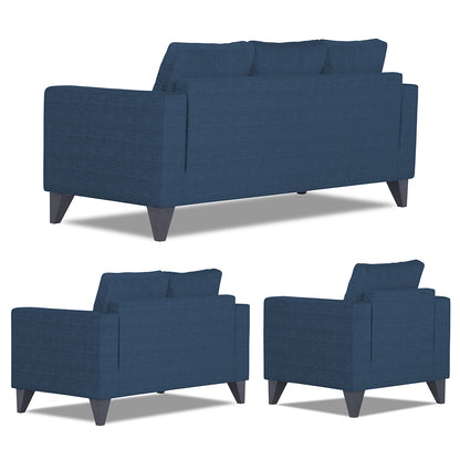 Adorn India Hallton Plain 3+2+1 6 Seater Sofa Set (Blue) (3 Year Warranty)