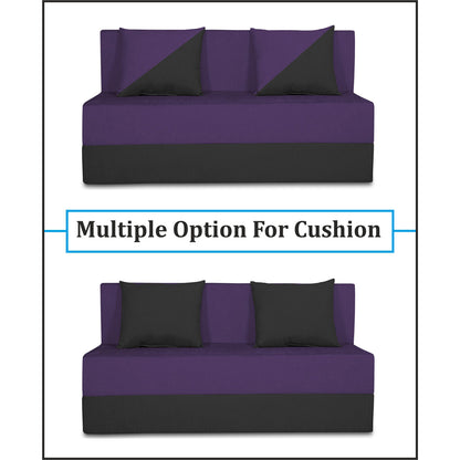 Adorn India Easy Desmond 2 Seater Sofa Cum Bed 4 x 6 (Purple & Black) (3 Year Warranty)