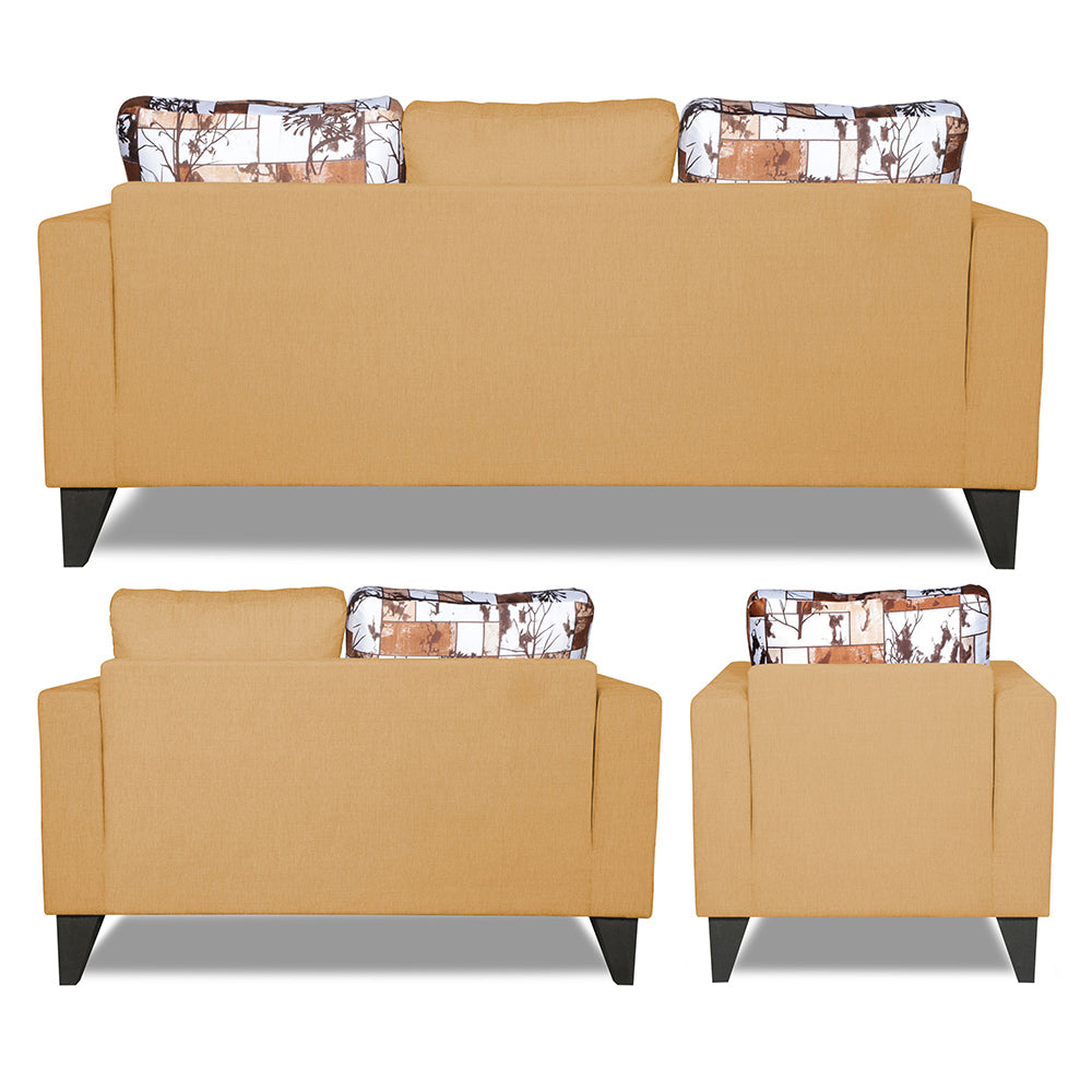 Adorn India Hallton Digitel Print Cushion 3+2+1 6 Seater Sofa Set (Beige) (3 Year Warranty)