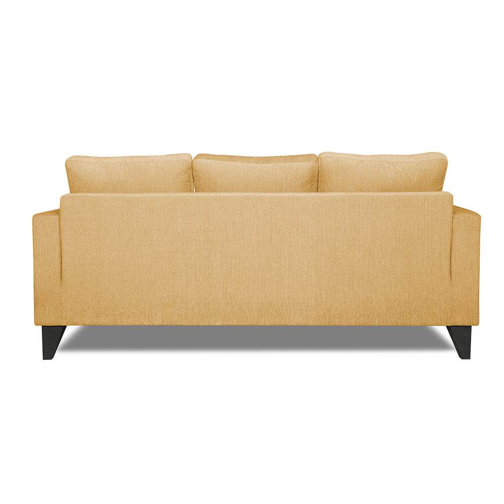 Adorn India Chandler Plain L Shape 4 Seater Sofa Set (Beige) (3 Year Warranty)