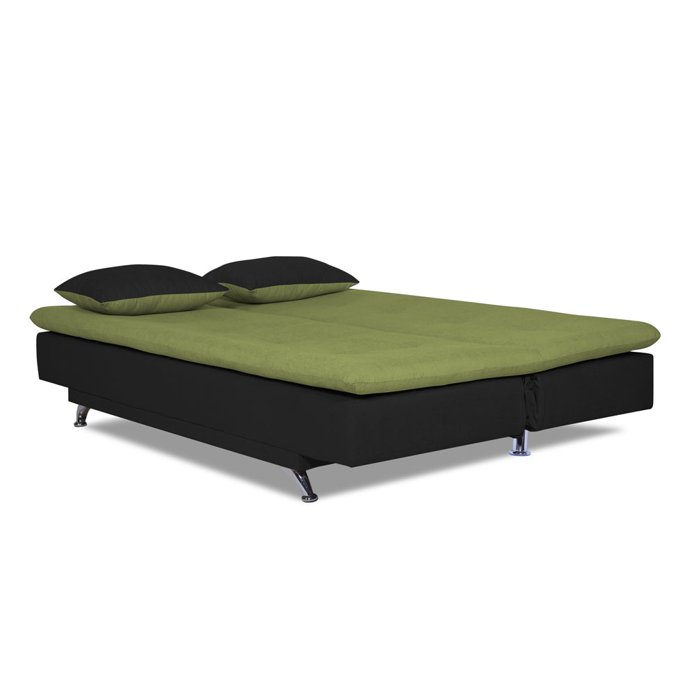 Adorn India Aspen 3 Seater Sofa Cum Bed (Green & Black) (3 Year Warranty)