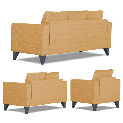 Adorn India Wood Hallton Plain 3+2+1 6 Seater Sofa Set (Beige) (3 Year Warranty)