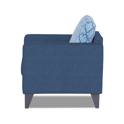 Adorn India Straight line Plus Blossom 3 Seater Sofa (Blue) (3 Year Warranty)