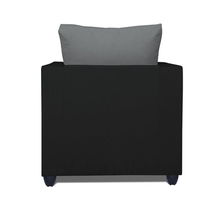 Adorn India Zink 1 Seater Sofa (Grey & Black)