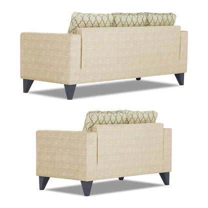 Adorn India Straight line Plus Blossom 3+2 5 Seater Sofa Set (Beige) (3 Year Warranty)