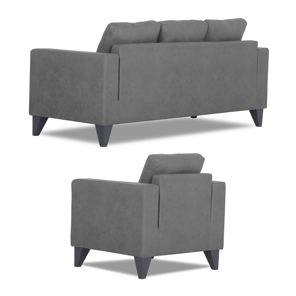 Adorn India Straight line Plus Premium Leatherette Suede 3+1+1 5 Seater Sofa Set (Grey) (3 Year Warranty)