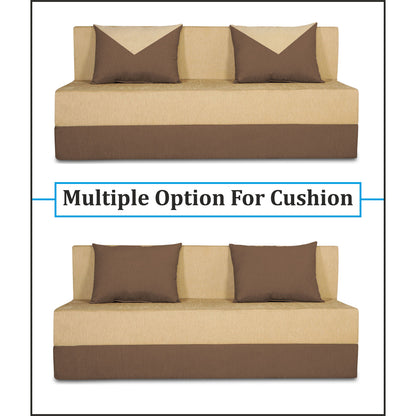 Adorn India Foam Easy Boom 3 Seater Sofa Cum Bed 5 X 6 (Brown & Beige) (1 Year Warranty)