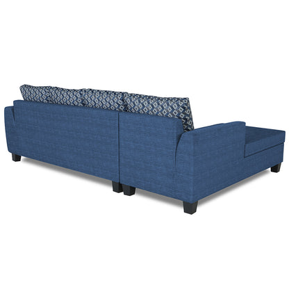 Adorn India Raiden Bricks Premium L Shape 6 Seater Sofa Set with Center Table (Left Hand Side) (Blue) (3 Year Warranty)