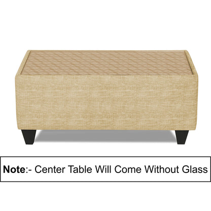 Adorn India Tornado Bricks 3+1+1 5 Seater Sofa Set with Centre Table (Beige)