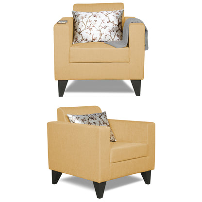 Adorn India Bladen 3-1-1 Five Seater Sofa Set (Wood,Foam) (Beige)