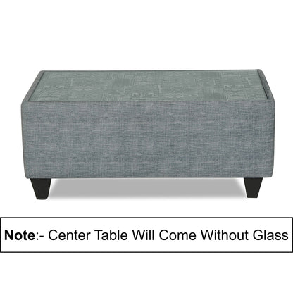 Adorn India Sheldon Crafty 3+2+1 6 Seater Sofa Set with Centre Table (Grey)