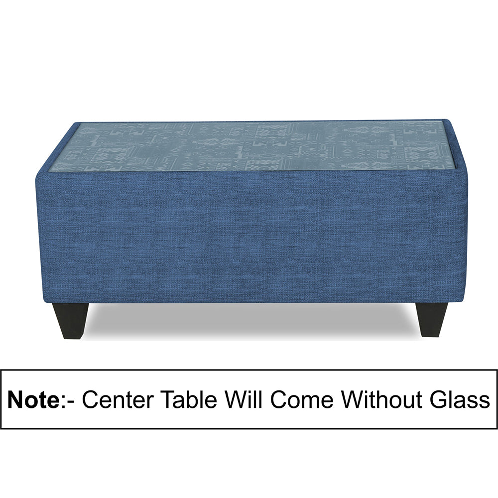 Adorn India Sheldon Crafty 3+2+1 6 Seater Sofa Set with Centre Table (Blue)