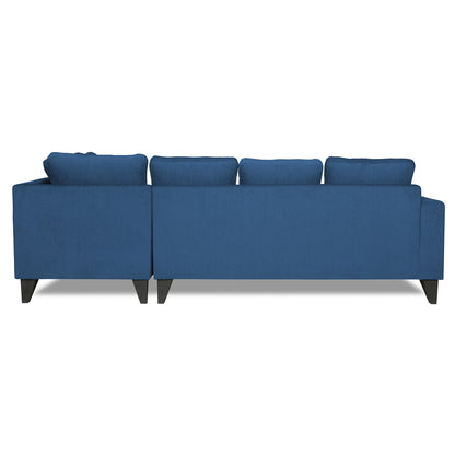 Adorn India Bryson L Shape 6 Seater Sofa Set Plain (Right Hand Side) (Blue) (3 Year Warranty)