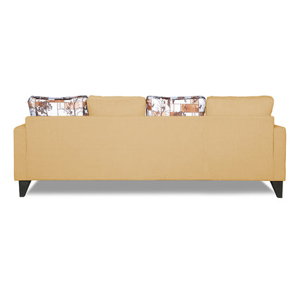 Adorn India Hallton L Shape 5 Seater Sofa Set Digitel Print (Left Hand Side) (Beige) (3 Year Warranty)