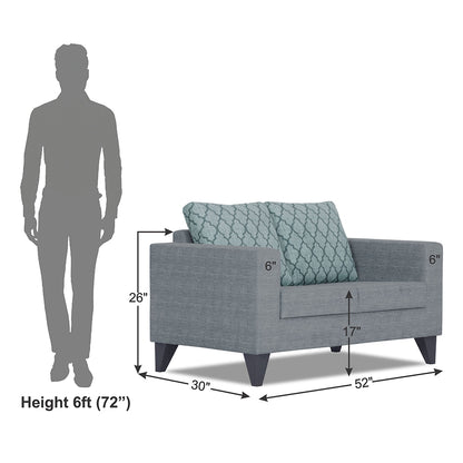 Adorn India Straight line Plus Blossom 2 Seater Sofa (Grey) (3 Year Warranty)