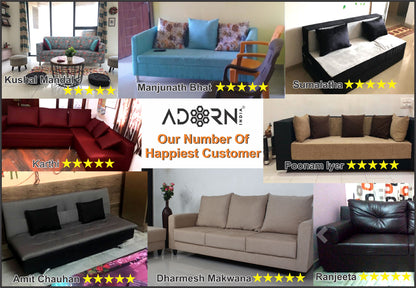 Adorn India Magnum 3-1-1 Sofa Set (Dark Grey)