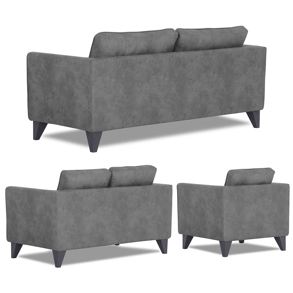 Adorn India Enzo Decent Premium Leatherette Suede 3+2+1 6 Seater Sofa Set (Grey)