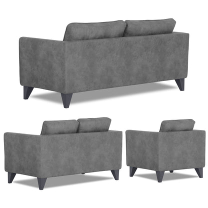 Adorn India Enzo Decent Premium Leatherette Suede 3+2+1 6 Seater Sofa Set (Grey)