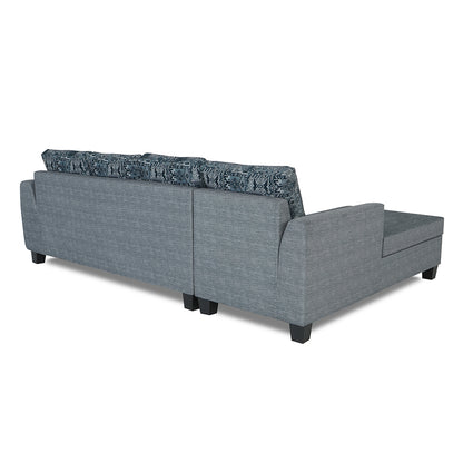 Adorn India Raiden Crafty L Shape 6 Seater Sofa Set with Center Table (Left Hand Side) (Grey) (3 Year Warranty)