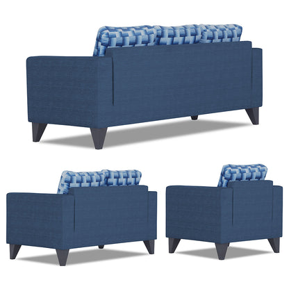 Adorn India Straight line Plus Bricks 3+2+1 6 Seater Sofa Set (Blue) (3 Year Warranty)