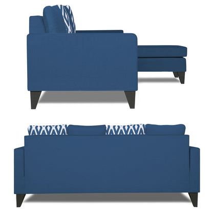 Adorn India Beetle Rhombus L Shape 5 Seater Sofa Set RHS (Blue) (3 Year Warranty)