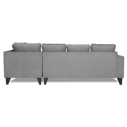 Adorn India Bryson L Shape 6 Seater Sofa Set Plain (Right Hand Side) (Grey) (3 Year Warranty)