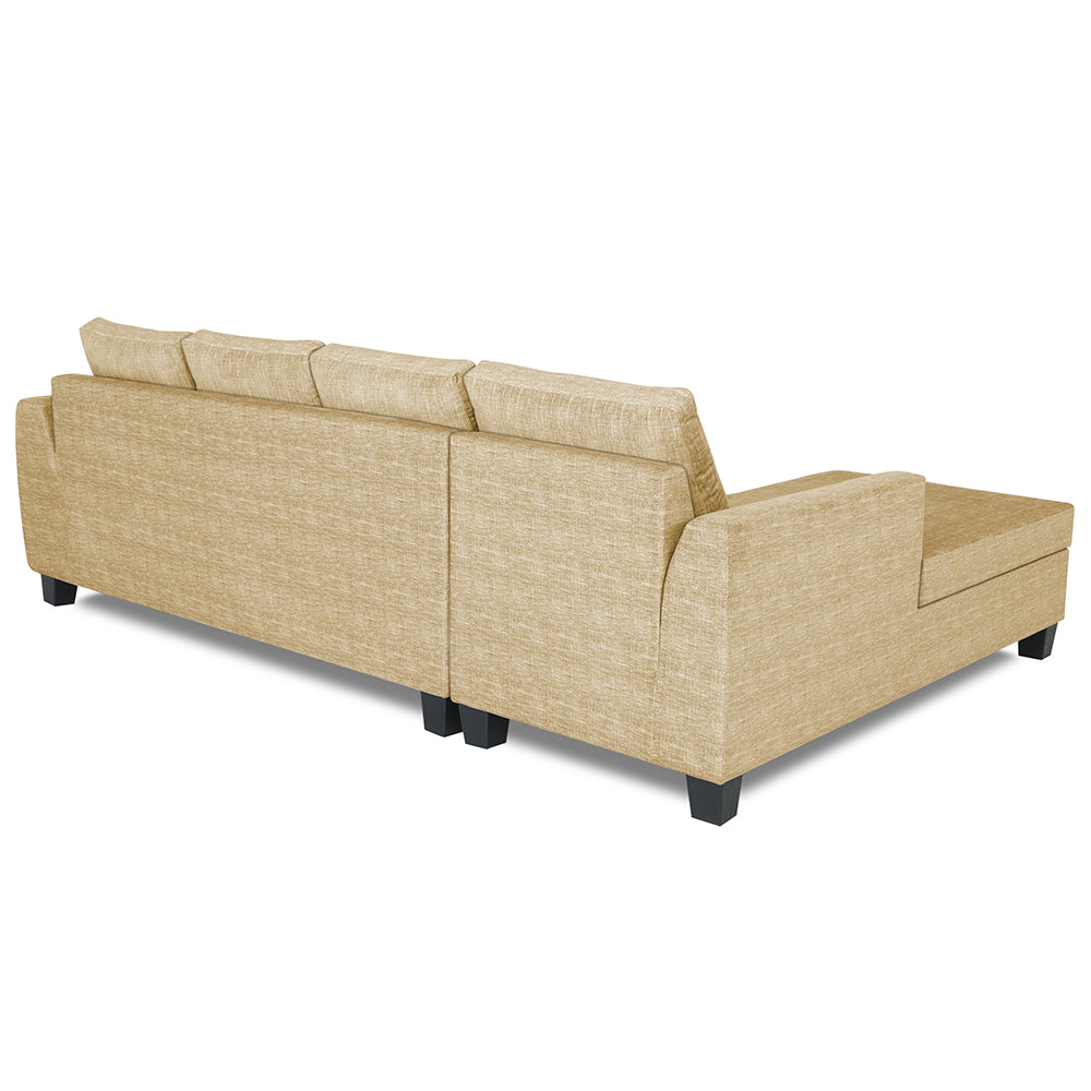 Adorn India Raiden Decent Premium L Shape 6 Seater Sofa Set with Center Table (Left Hand Side) (Beige) (3 Year Warranty)