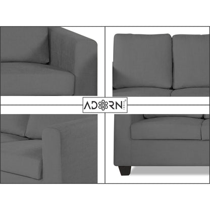 Adorn India Wood Russell 3-1-1 Five Seater Sofa Set (Grey)