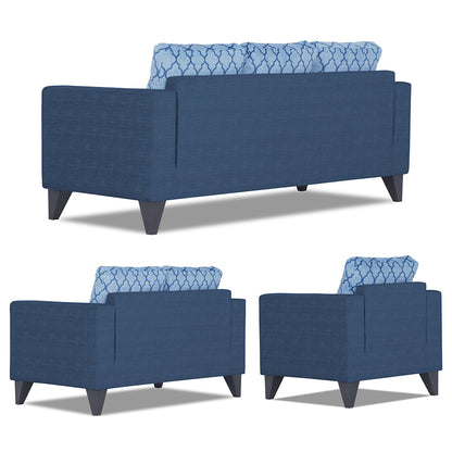 Adorn India Straight line Plus Blossom 3+2+1 6 Seater Sofa Set (Blue) (3 Year Warranty)