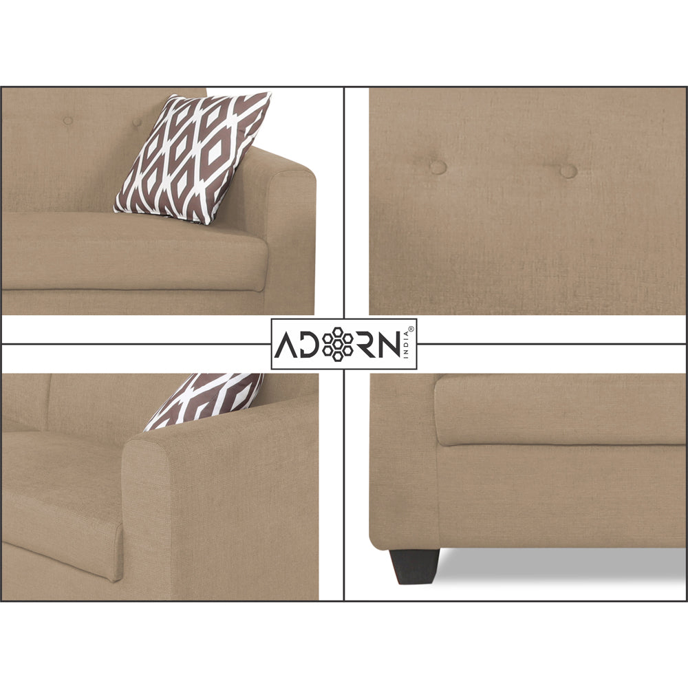 Adorn India Blazer Plus 3+1+1 5 Seater Sofa Set (Beige)