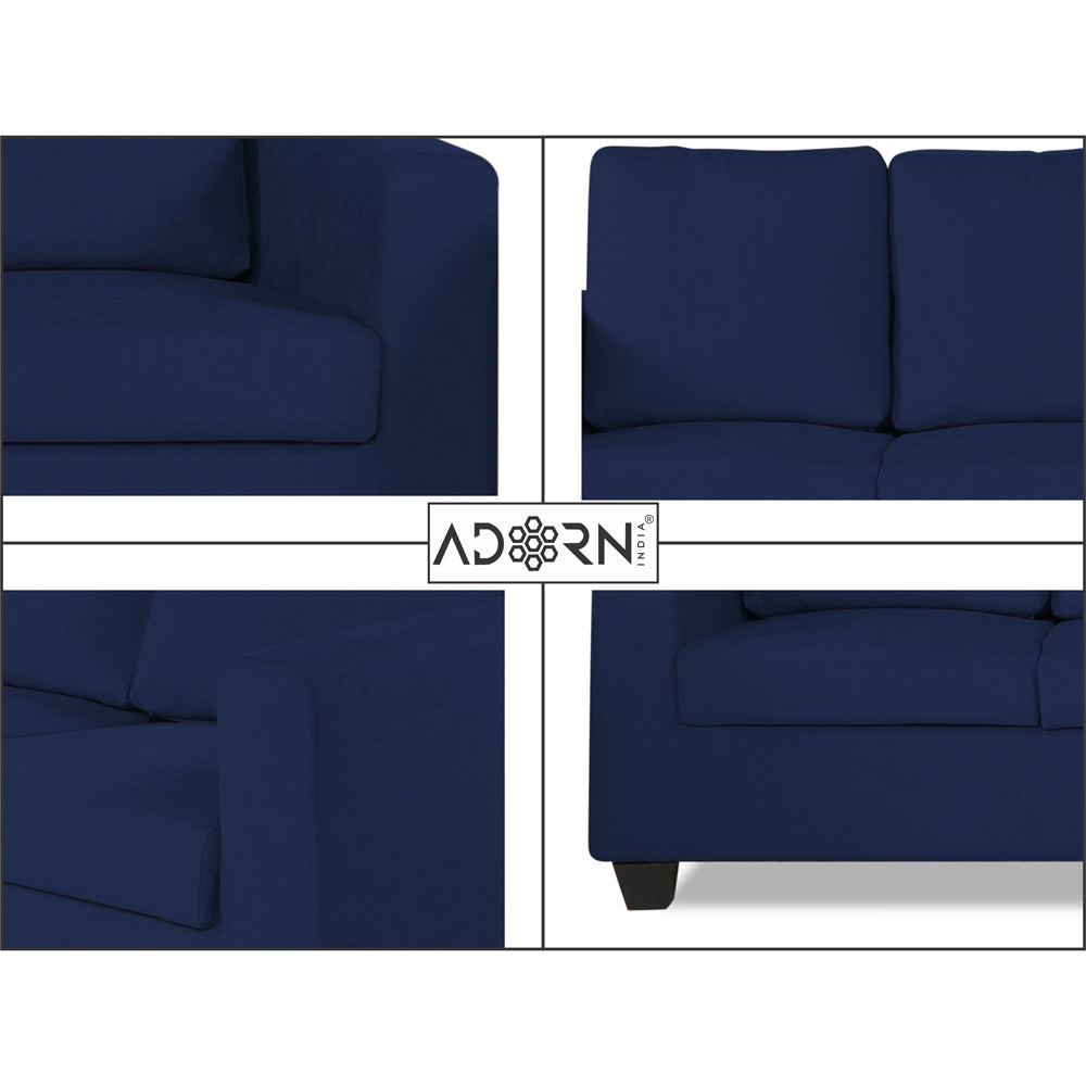 Adorn India Russell 3-1-1 Five Seater Sofa Set (Blue, Wood)
