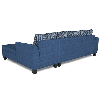 Adorn India Raiden Bricks Premium L Shape 6 Seater Sofa Set with Center Table (Right Hand Side) (Blue) (3 Year Warranty)