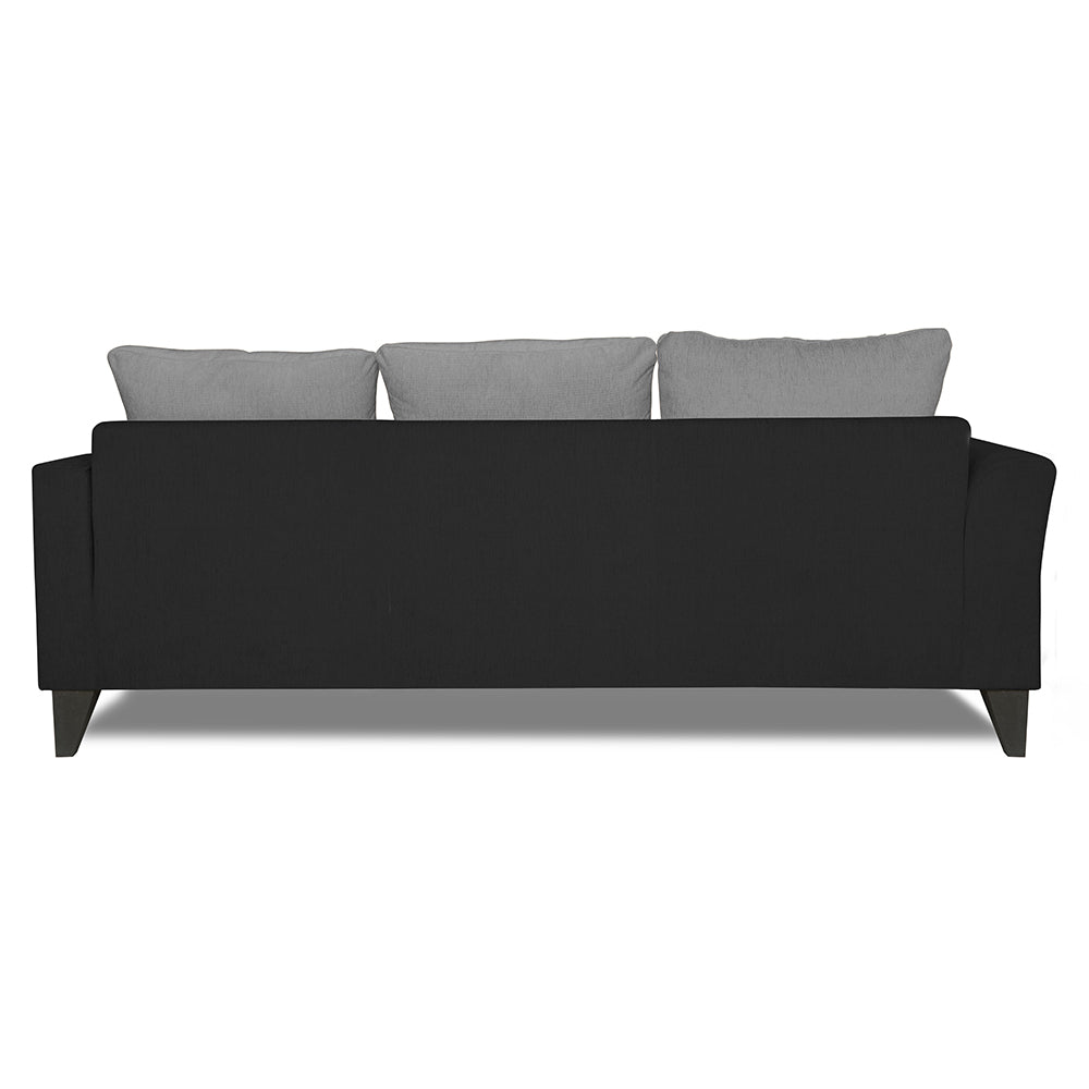 Adorn India Maddox Tufted L Shape 4 Seater Sofa Set RHS (Grey & Black) (3 Year Warranty)
