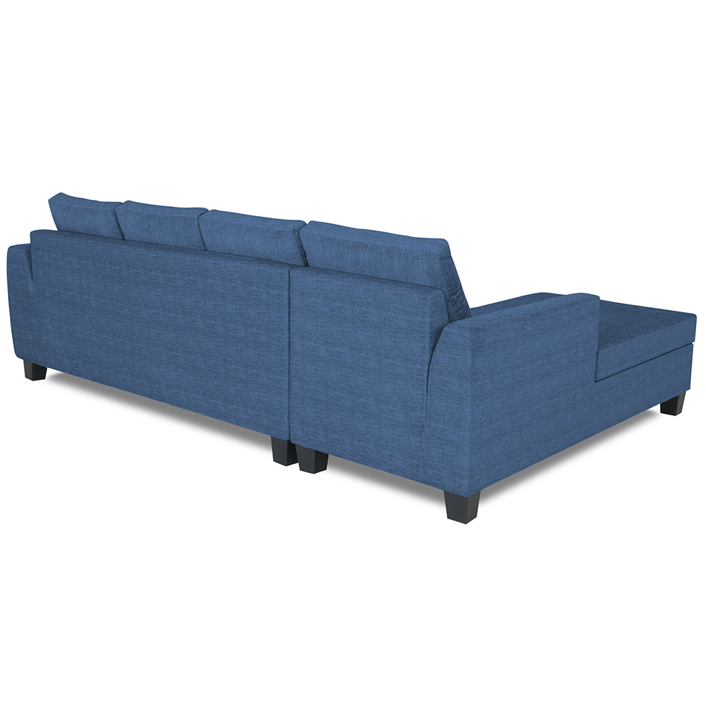 Adorn India Raiden Decent Premium L Shape 6 Seater Sofa Set with Center Table (Left Hand Side) (Blue) (3 Year Warranty)