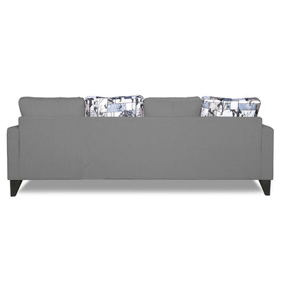 Adorn India Hallton L Shape 5 Seater Sofa Set Digitel Print (Right Hand Side) (Grey) (3 Year Warranty)