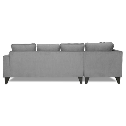 Adorn India Bryson L Shape 6 Seater Sofa Set Plain (Left Hand Side) (Grey) (3 Year Warranty)