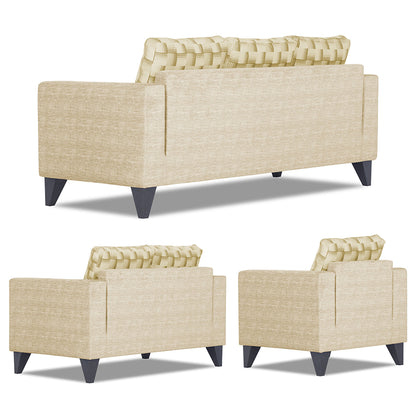 Adorn India Straight line Plus Bricks 3+2+1 6 Seater Sofa Set (Beige) (3 Year Warranty)