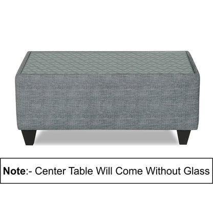 Adorn India Tornado Bricks 3+2 5 Seater Sofa Set with Centre Table (Grey)