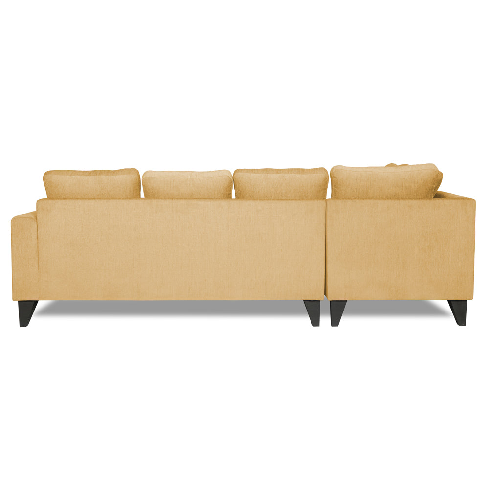 Adorn India Bryson L Shape 6 Seater Sofa Set Plain (Left Hand Side) (Beige) (3 Year Warranty)