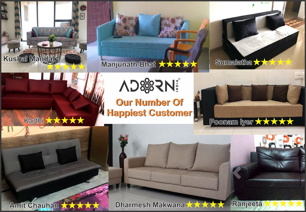 Adorn India Magnum 3 Seater Sofa (Camel)
